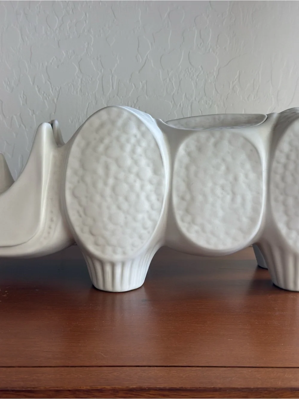 Jonathan Adler White Ceramic Rhino Planter